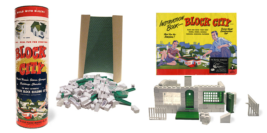 VINTAGE ANTIQUE BLOCK CITY TOY BUILDING CONSTRUCTION SET