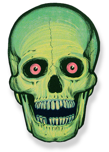 Vintage Halloween Glowing skull